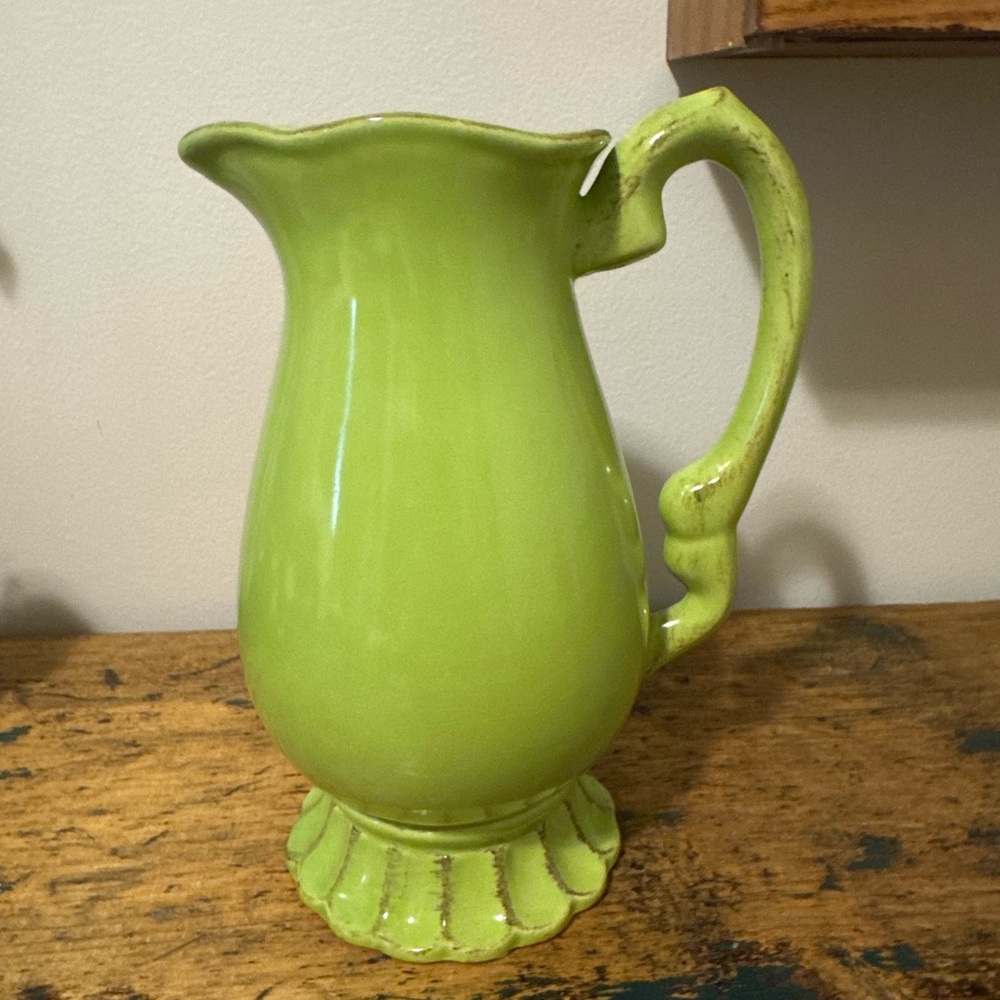 Green Ceramic Pitcher